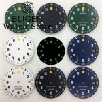 BLIGER Watch Dial 29mm Pilot Style Black Green White Dial C3 Green Luminous Fits ETA2824 2836 PT5000 MIYOTA DG Mingzhu Movement