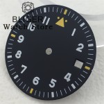 BLIGER Watch Dial 29mm Pilot Style Black Green White Dial C3 Green Luminous Fits ETA2824 2836 PT5000 MIYOTA DG Mingzhu Movement