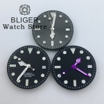 BLIGER 29mm Black Green Blue Red Gold Watch Dial With Hands Green luminous For Miyota DG NH35 NH36 ETA2824 PT5000 Movement