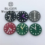BLIGER 29mm Black Green Blue Red Gold Watch Dial With Hands Green luminous For Miyota DG NH35 NH36 ETA2824 PT5000 Movement