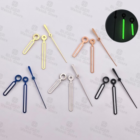 NH35 Watch Hands Rose Gold Silver Black Blue Hands Green Luminous For NH35 NH36 ETA2824 PT5000 Nautilus Hands Watches Pointers