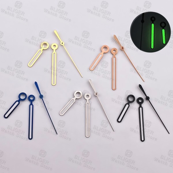 NH35 Watch Hands Rose Gold Silver Black Blue Hands Green Luminous For NH35 NH36 ETA2824 PT5000 Nautilus Hands Watches Pointers