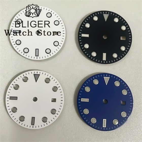 BLIGER 31.5mm ETA2824 PT5000 Watch Dial Black White Blue Dial Fit ETA2836 2824 PT5000 Miyota8205 8215 DG2813 3804 Movement