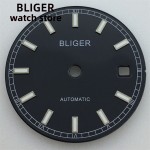 BLIGER 29.2mm Watch Dial Date With luminous Fit ETA 2824/2836 PT5000 Miyota 8215/8205 Mingzhu2813 3804 movement Black White Blue