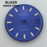 BLIGER 29.2mm Watch Dial Date With luminous Fit ETA 2824/2836 PT5000 Miyota 8215/8205 Mingzhu2813 3804 movement Black White Blue