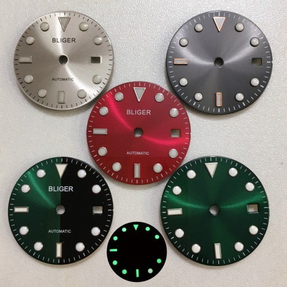 BLIGER 28.5mm Watch Dial Sun Print Dial Luminous for MIYOTA 8215 MINGZHU2813 PT5000 ETA2824 2836 Movement