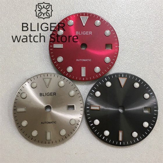 BLIGER 28.5mm Watch Dial Sun Print Dial Luminous for MIYOTA 8215 MINGZHU2813 PT5000 ETA2824 2836 Movement