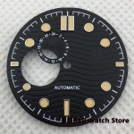 BLIGER 30.8mm Black/White/Blue Water Ripple Skeleton Dial and Hands for NH39 Movement Mechanical Watch Accessories