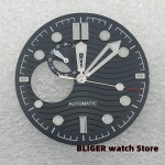 BLIGER 30.8mm Black/White/Blue Water Ripple Skeleton Dial and Hands for NH39 Movement Mechanical Watch Accessories