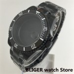 BLIGER 40mm 43mm PVD Black Watch Case Ceramic Bezel Sapphire Glass Fits NH34 NH35 NH36 ETA2824 2836 PT5000 DG Miyota Movement