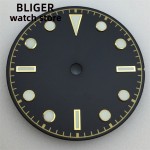 BLIGER 29mm dial Black gray Green Blue dial Green luminous Suitable for NH34 NH35 NH36 ETA 2824 PT5000 Miyota DG series movement
