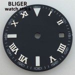 BLIGER 29MMblackbluewhite aseptic Roman numeral dial for 2836/2824 2813/3804Miyota Series 82 movement 39-41mmcase green luminous
