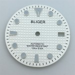 BLIGER 29mm White Blue Dial C3 Luminous NH35 NH36 Movement 3 O'Clock 3.8 Clock Crown
