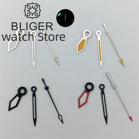 BLIGER NH35 Watch Hands Silver Green Hands Watch Hands Fit NH35 NH36 ETA2824 2836 Miyota8215 Mingzhu DG2813 3804 Movement