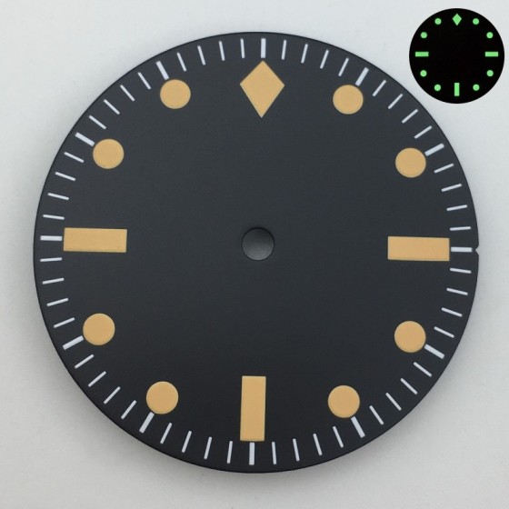 29mm Retro Watch Dial Face Fit NH35 NH36 NH38 ETA2824 2836 PT5000 Miyota DG Movt Luminous for 50-Fathoms Wristwatch Mod Parts