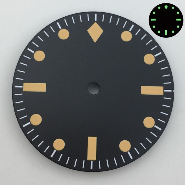 29mm Retro Watch Dial Face Fit NH35 NH36 NH38 ETA2824 2836 PT5000 Miyota DG Movt Luminous for 50-Fathoms Wristwatch Mod Parts