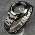 36MM/39MM PVD Black Polish Waterproof Watch Case Sapphire Fits NH35 NH36 Miyota DG ETA2824 PT5000 Movement Explore Watch Parts
