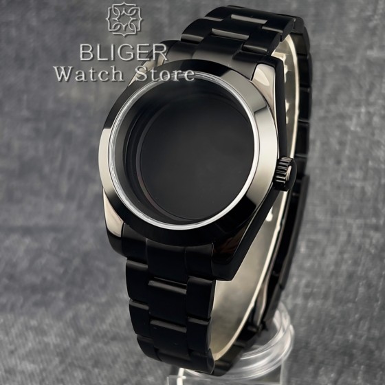 36MM/39MM PVD Black Polish Waterproof Watch Case Sapphire Fits NH35 NH36 Miyota DG ETA2824 PT5000 Movement Explore Watch Parts