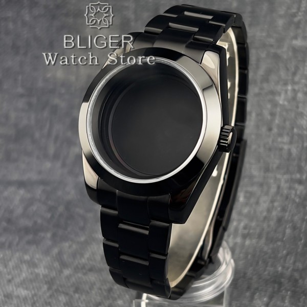 36MM/39MM PVD Black Polish Waterproof Watch Case Sapphire Fits NH35 NH36 Miyota DG ETA2824 PT5000 Movement Explore Watch Parts