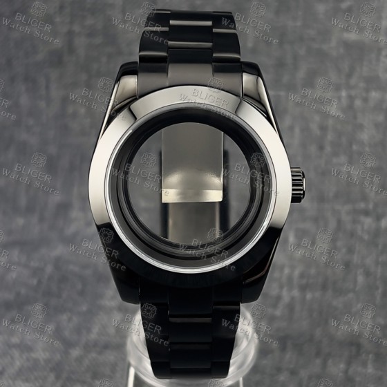 36MM/39MM PVD Black Polish Waterproof Watch Case Sapphire Fits NH35 NH36 Miyota DG ETA2824 PT5000 Movement Explore Watch Parts