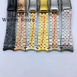 BLIGER 20mm 904L Steel Jubilee Middle Gold Two Tone Wrist Watch Strap Bracelet Solid Screw Links Curved End 904L Bracelet