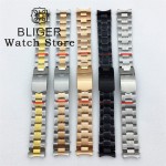 BLIGER 20mm 904L Solid Stainless Steel Bracelet silver Black Rose gold Strap Fits 39mm BB58 Watch Case