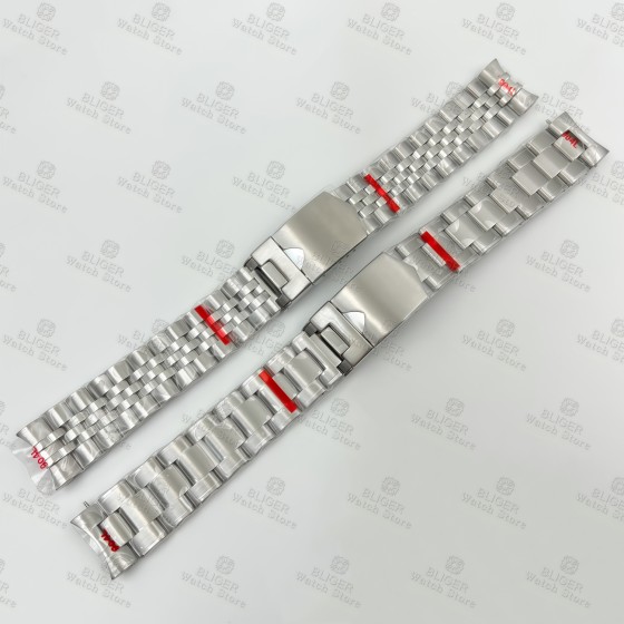 BLIGER 20mm 904L Solid Stainless Steel Bracelet Silver Strap Fits 39mm 40mm BB58 Watch Case