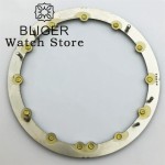 BLIGER 29mm*24.5mm Black White Blue Watch Dial Fits NH70 NH72 Movement Skeleton Hollow Dial Ring Luminous Watch Accessories Part
