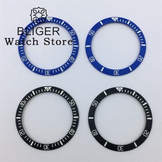 BLIGER 38mm Super Blue Green Luminous High Quality Ceramic Bezel Insert Fit 40mm For Submarine Watch Case Watch Accessories