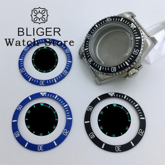 BLIGER 38mm Super Blue Green Luminous High Quality Ceramic Bezel Insert Fit 40mm For Submarine Watch Case Watch Accessories
