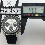 Bliger 41mm quartz men's Watch black rubber with white dial Vk63 movement Multi-function full chronograph watch