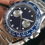 BLIGER 39mm VK64 Moon Quartz Chronograph Watch For Men Sapphire Glass Navy dial Dial With 5 Hands Green Luminous 6 O'clock Date