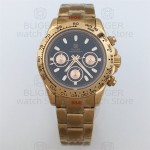 BLIGER Luxury Fashion Rose Gold Quartz Chronograph Business 39mm Sapphire Crystal Men's Watch VK63 Movement Luminous Black Dial