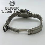 BLIGER 39mm VK63 Quartz Multi-Function Chronograph Watch For Men Gray Dial Black Bezel Sapphire Glass Luminous Waterproof Watch