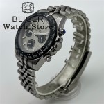 BLIGER 39mm VK63 Quartz Multi-Function Chronograph Watch For Men Gray Dial Black Bezel Sapphire Glass Luminous Waterproof Watch