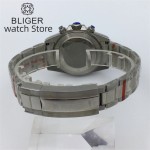 BLIGER 39mm Men's Sports Quartz Watches Sapphire Stainless Steel Waterproof Chronograph Luxury Reloj Hombre