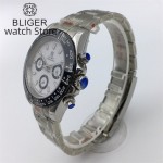 BLIGER 39mm Men's Sports Quartz Watches Sapphire Stainless Steel Waterproof Chronograph Luxury Reloj Hombre