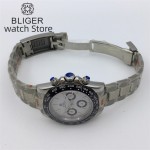 BLIGER 39mm Men's Sports Quartz Watches Sapphire Stainless Steel Waterproof Chronograph Luxury Reloj Hombre