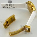 BLIGER Yellow Gold VK63 WATCH Luxury 39mm quartz Chronograph Business Watch Men's VK63 Sport Sapphire Glass Steel/Rubber Strap