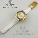 BLIGER Yellow Gold VK63 WATCH Luxury 39mm quartz Chronograph Business Watch Men's VK63 Sport Sapphire Glass Steel/Rubber Strap