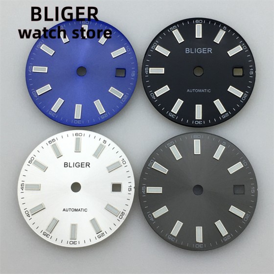 BLIGER Dial 29.2mm Green White Black fits NH35/NH35A ETA2824/2836 Miyota 8205/8215/821A DG2813/3804 movement