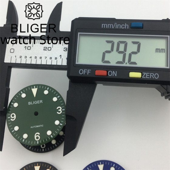 BLIGER 29.2mm Dial Green Glow suitable for NH34 NH35 NH36 miyota8215 DG2813 ETA2824 2836 PT5000 automatic movement