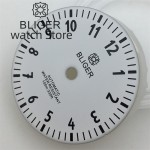 29mm Pilot Style Watch Dial Black Blue Green White Dial C3 Green Luminous Fits NH35 NH36 Miyota DG ETA2824 36 PT5000 Movement