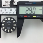 BLIGER 29mm NH35 Watch Dial Black Green Blue Dial Green luminous Suitable For NH35 NH36 NH38 movements