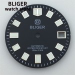 BLIGER 29mm NH35 Watch Dial Black Green Blue Dial Green luminous Suitable For NH35 NH36 NH38 movements