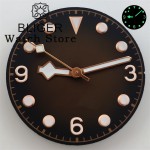 BLIGER 29mm Gradient Dial Vintage Black Brown With Rose Gold Snowflake Hands Fit NH35 NH36 ETA2824 2836 Miyota DG PT5000Movement