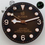 BLIGER 29mm Gradient Dial Vintage Black Brown With Rose Gold Snowflake Hands Fit NH35 NH36 ETA2824 2836 Miyota DG PT5000Movement