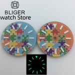 BLIGER 29mm Camo Dial Green luminous with NH35 NH36 ETA2824 2836 Miyota 8215 DG2813 3804 PT5000 movement