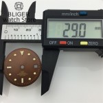 BLIGER 29mm GMT dial Brown dial Gold index suitable for NH34 DG3804 movement