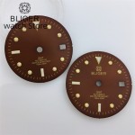 BLIGER 29mm GMT dial Brown dial Gold index suitable for NH34 DG3804 movement